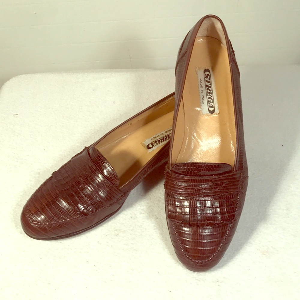 STREGA GENUINE LIZARD MENS ITALIAN LOAFERS SZ-9
